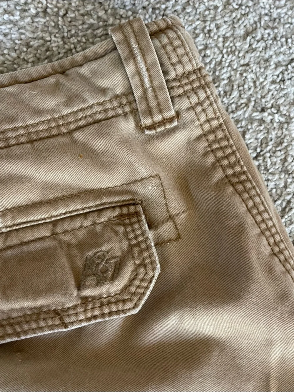 Aeropostale Mens Tan Cargo Shorts Y2K Heavyweight‎ Baggy Cotton Size 34